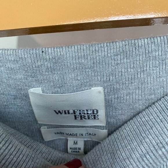 ARITZIA Wilfred Free Grey Knit Ribbed Bodycon Mini Skirt Size M - Picture 4 of 6